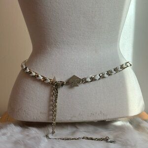 Kate Spade Chain Belt in White and Gold